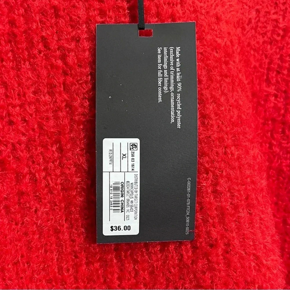 XL Crewneck Relaxed Teddy Sweater Future Collective Red - Picture 7 of 9